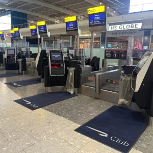 British Airways Club Custom Logo Mats at Heathrow Airport