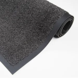 Heavy-duty rubber-backed mat rolled - black/grey