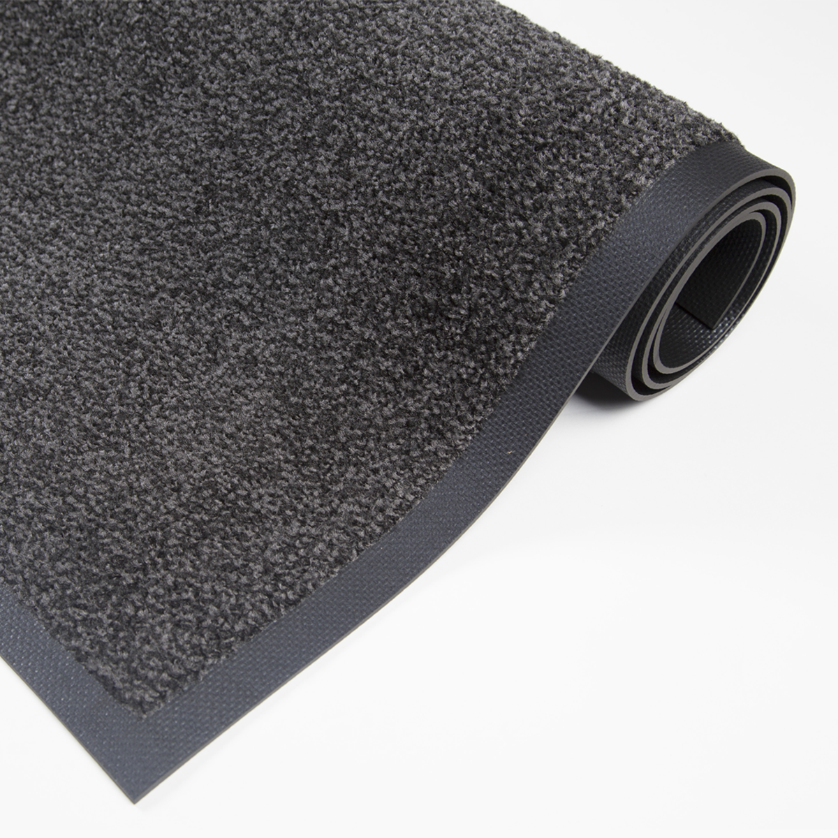 Heavy-duty rubber-backed mat - black/grey Heavy-duty rubber-backed mat rolled - black/grey