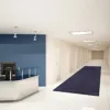 Blue/Black Rubber Backed Runner Mat in Reception Area