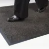 Black/Mink Heavy-Duty Rubber-Backed Entrance Mat on White Background
