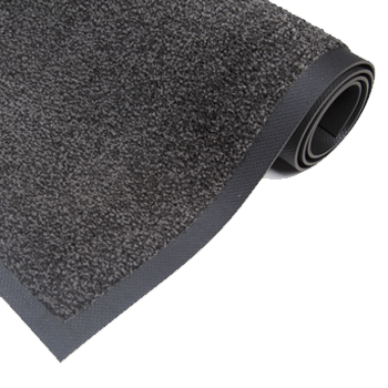 Heavy-Duty Entrance Mat With Rubber Backing - Rolled - Black/Mink Heavy-Duty Entrance Mat With Rubber Backing - Rolled - Black/Mink