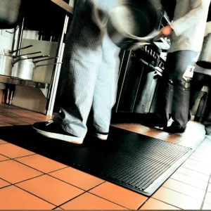 Comfort Anti-Fatigue Mat Being Used in Commercial Kitchen Wet Area